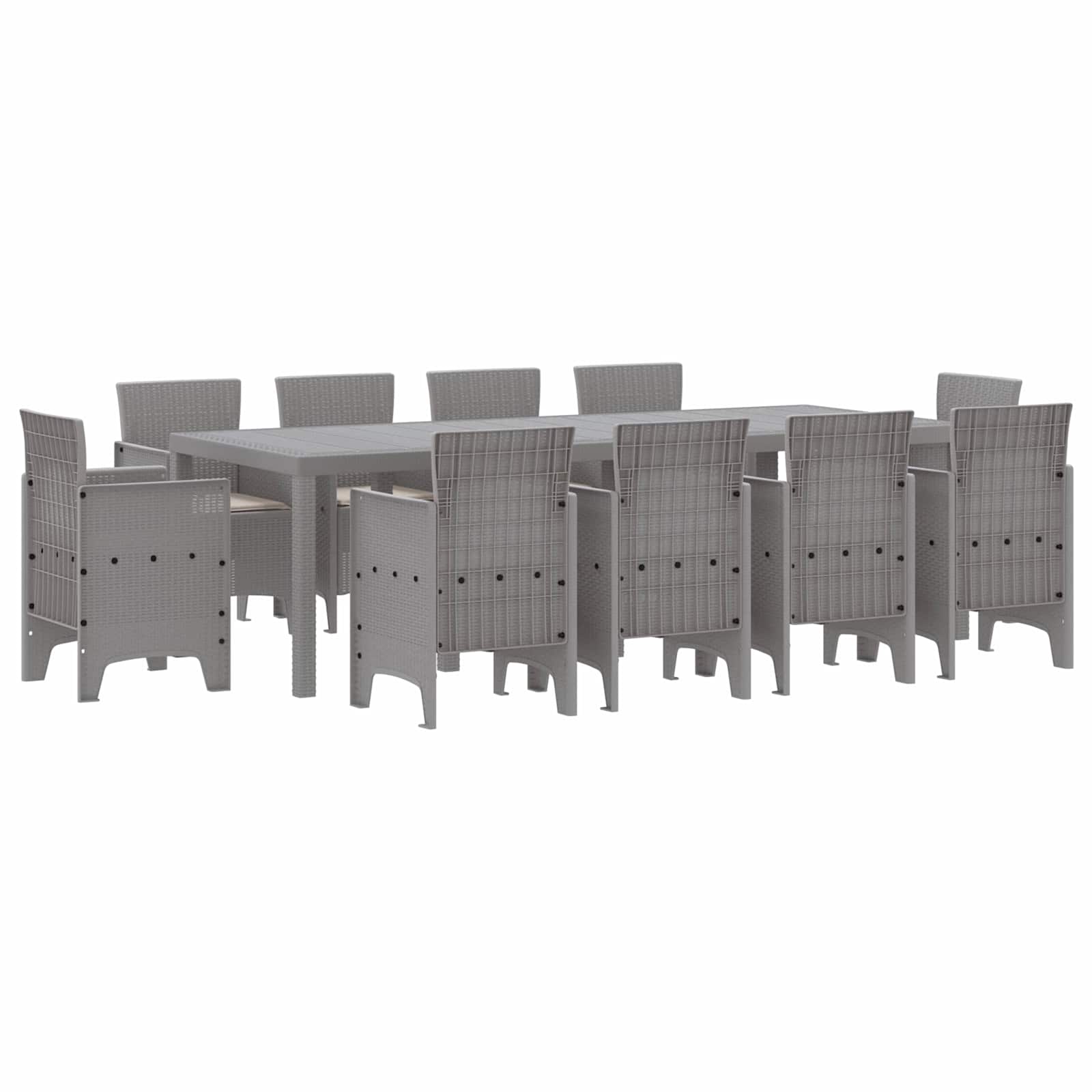 Ensemble de salle à manger pour jardin 11 pc Gris clair - XIOS