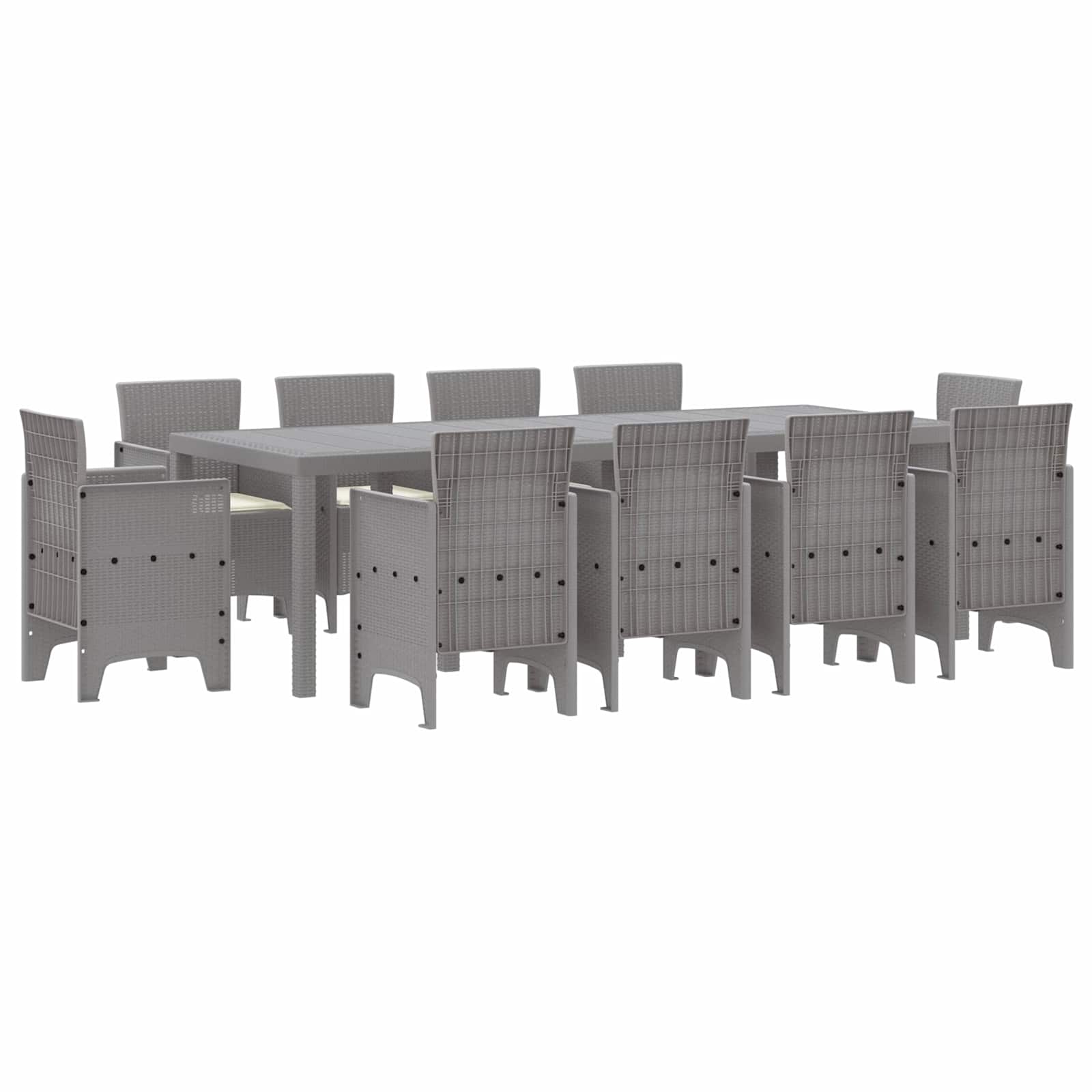 Ensemble de salle à manger pour jardin 11 pc Gris clair - XIOS