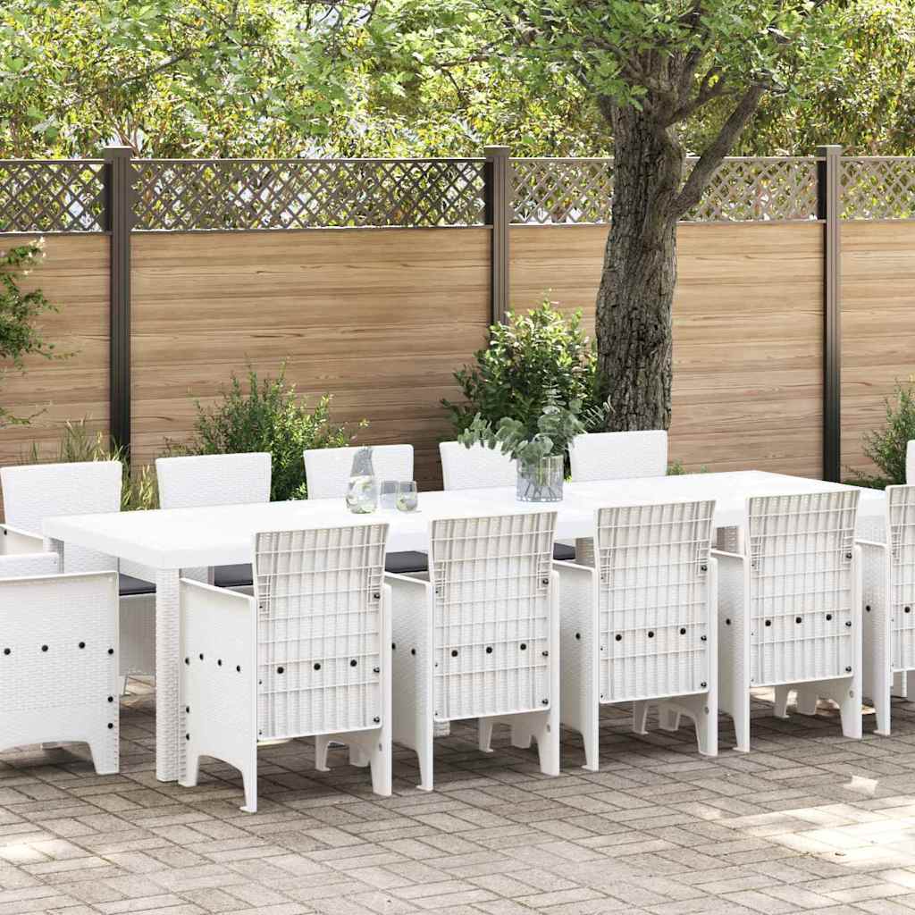 Ensemble de salle à manger pour jardin 13 pc Blanc