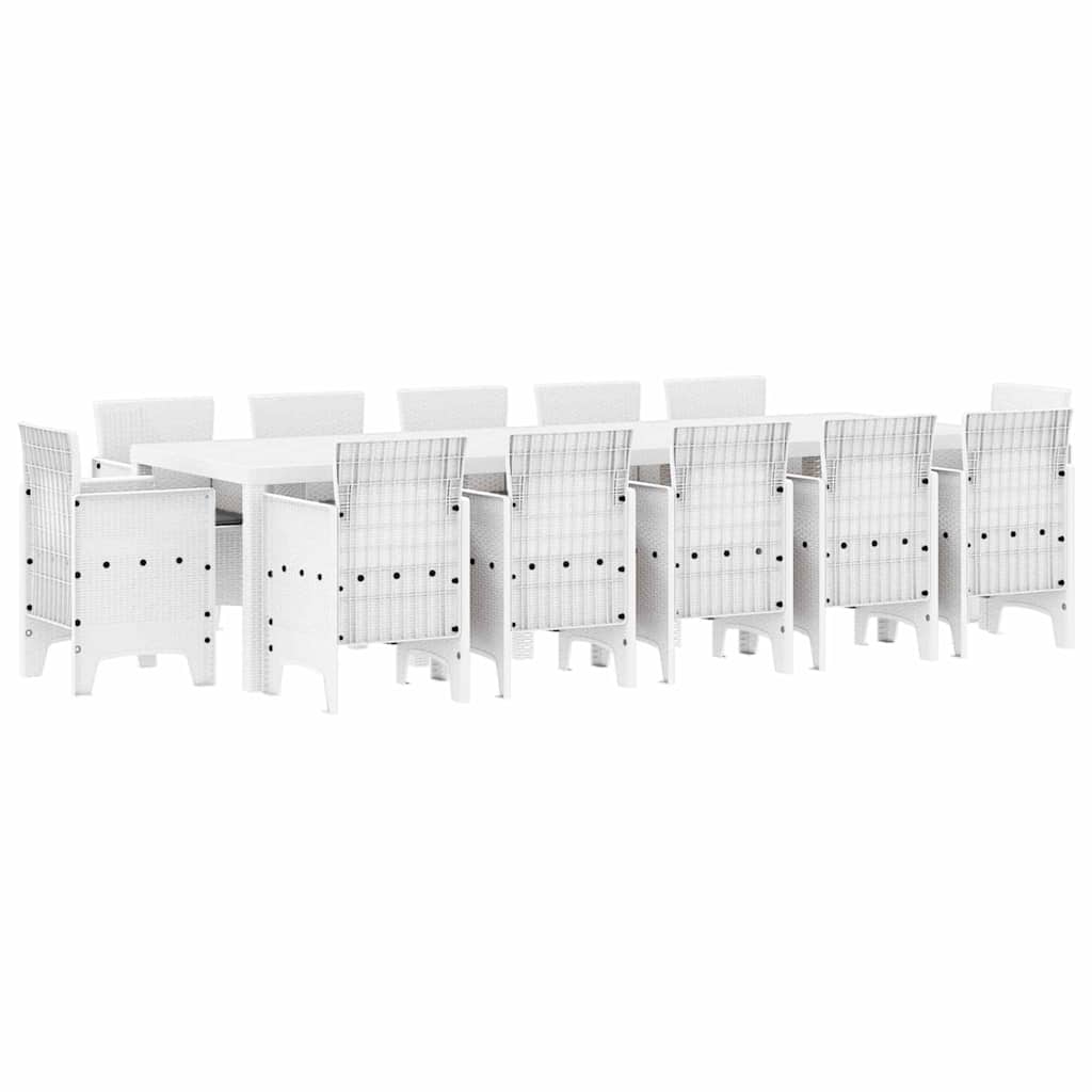 Ensemble de salle à manger pour jardin 13 pc Blanc