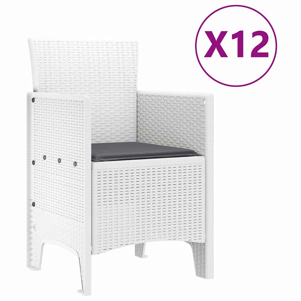 Ensemble de salle à manger pour jardin 13 pc Blanc