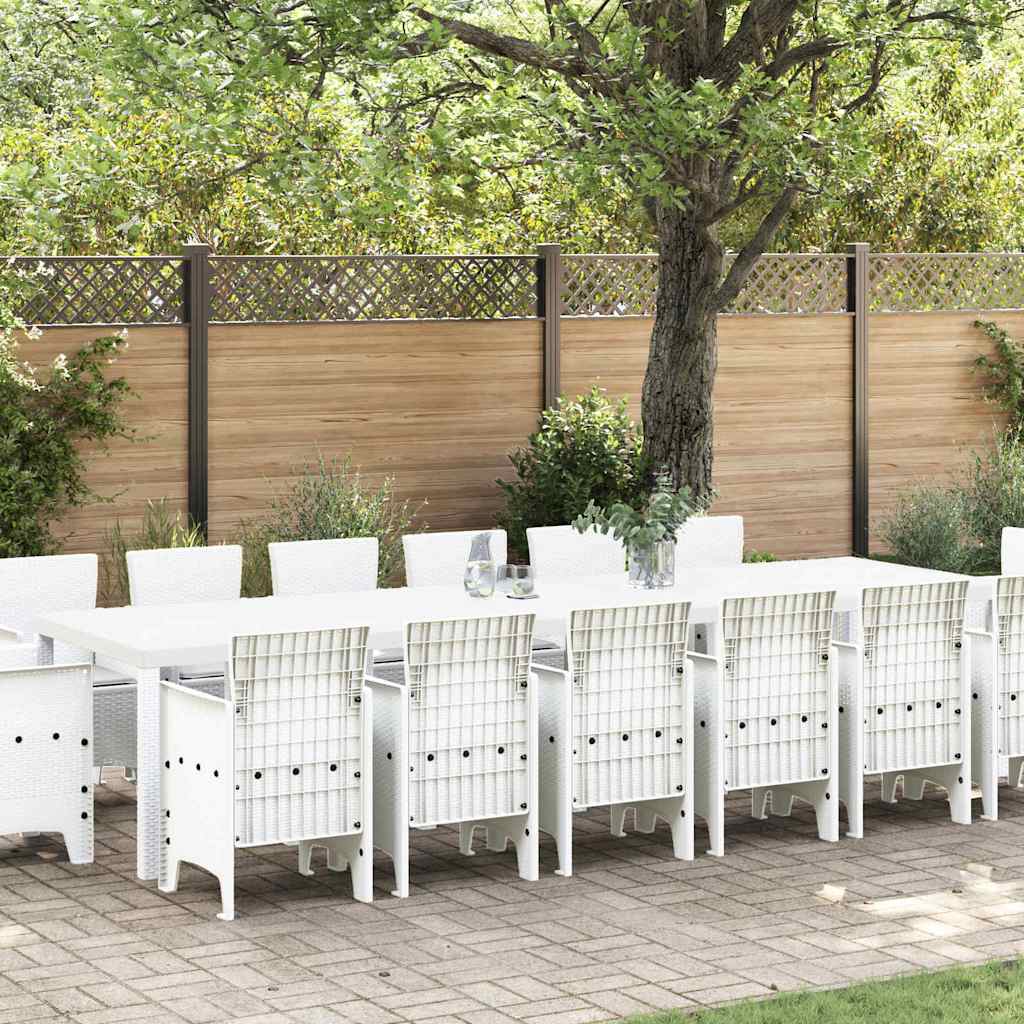 Ensemble de salle à manger pour jardin 15 pcs Blanc Rattan Polt - XIOS