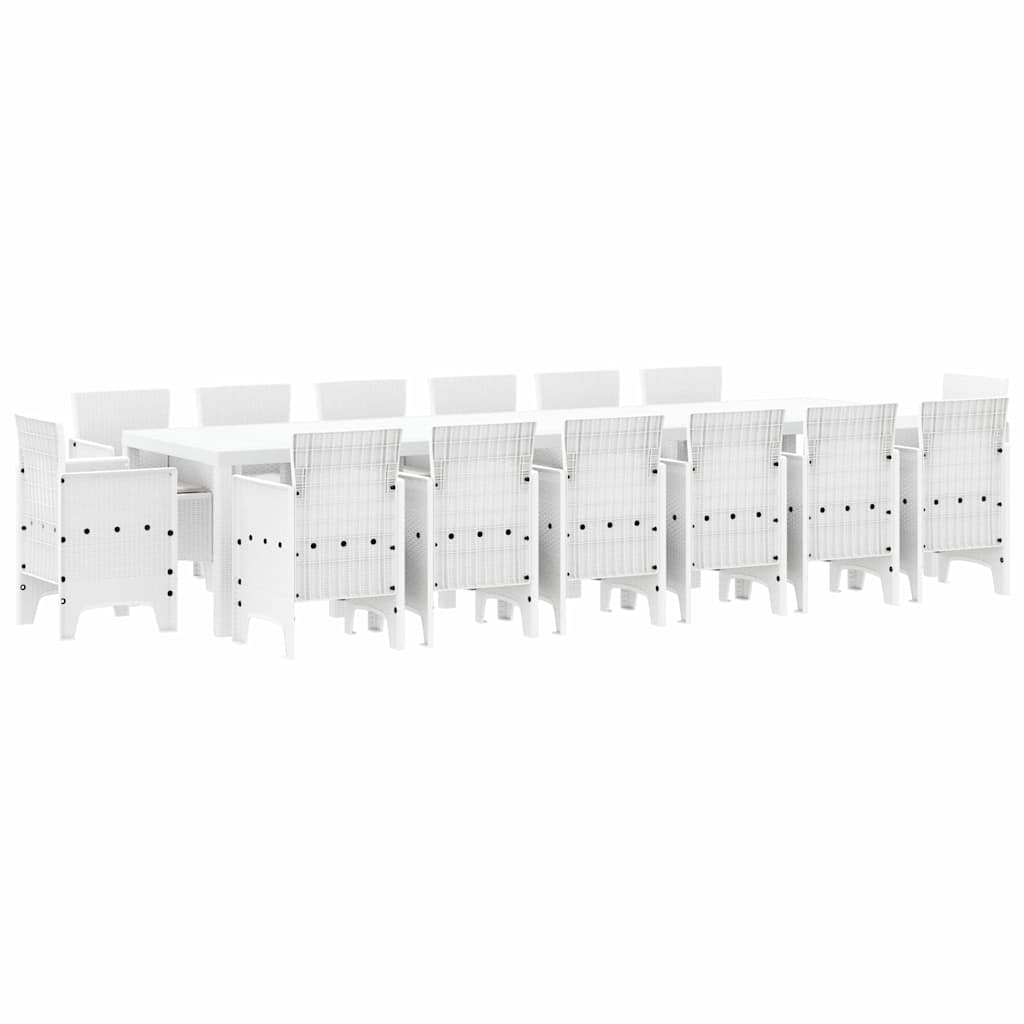 Ensemble de salle à manger pour jardin 15 pcs Blanc Rattan Polt - XIOS