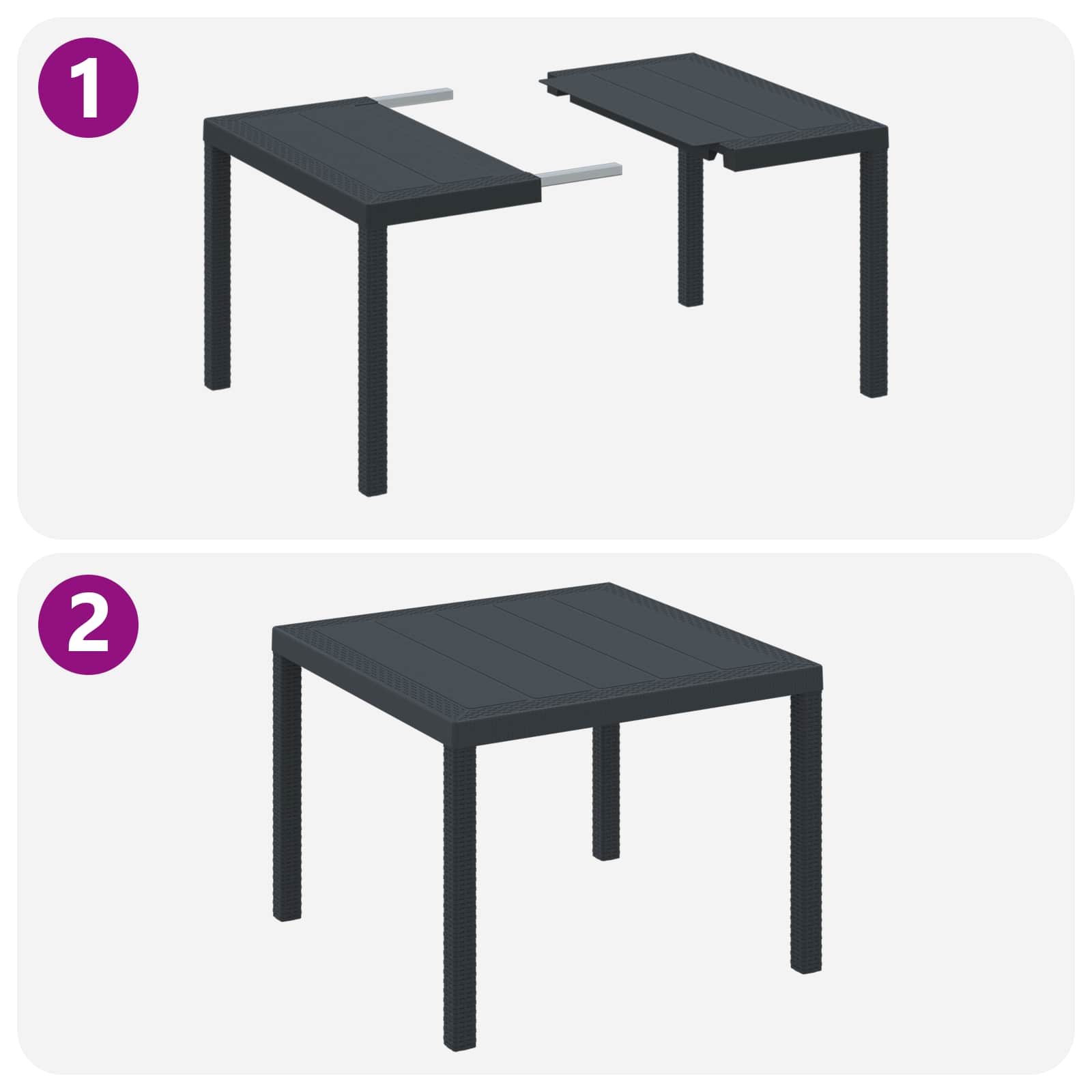 Ensemble de salle à manger pour jardin 3 pcs Anthracite - XIOS