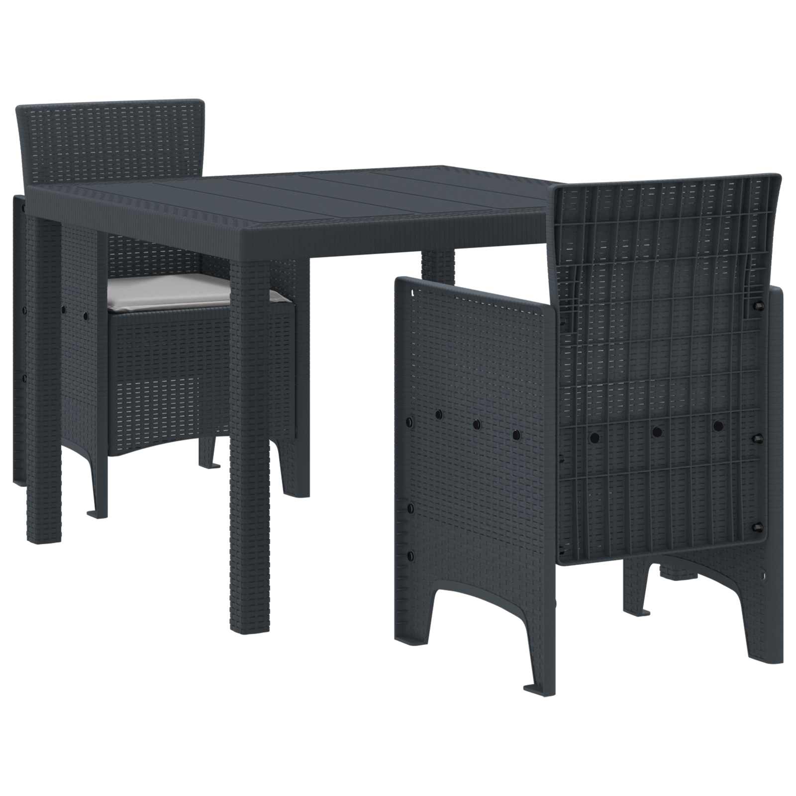 Ensemble de salle à manger pour jardin 3 pcs Anthracite - XIOS