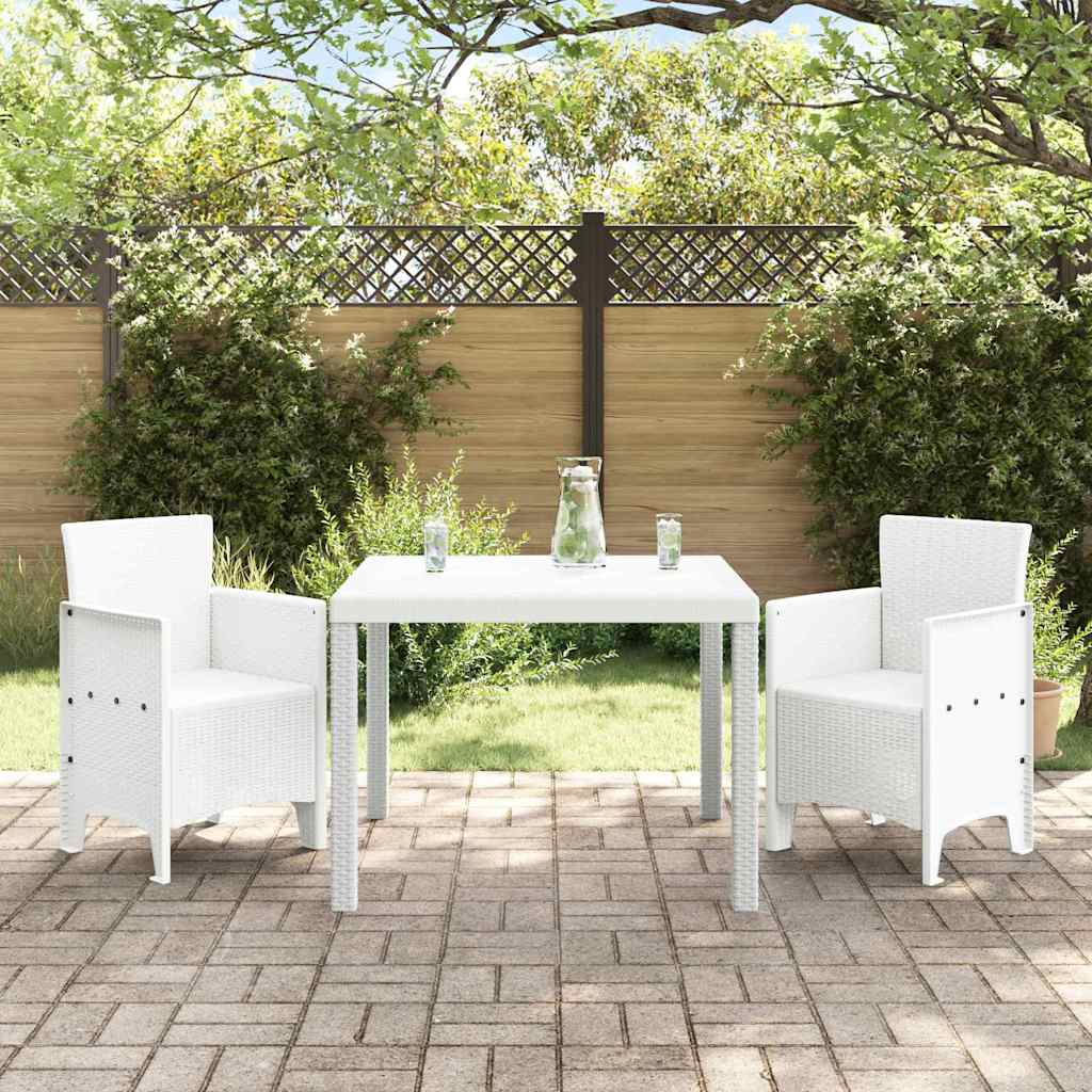Ensemble de salle à manger pour jardin 3 pc Blanc Polypropylène - XIOS