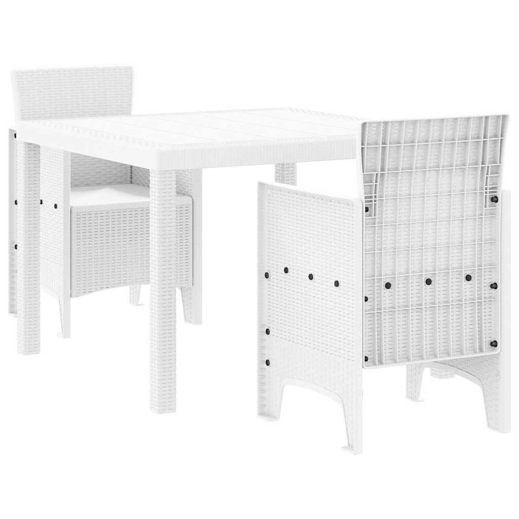 Ensemble de salle à manger pour jardin 3 pc Blanc Polypropylène - XIOS