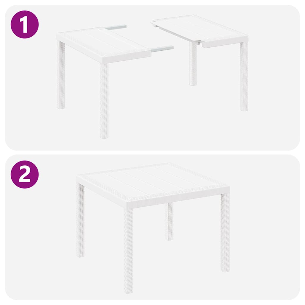 Ensemble de salle à manger pour jardin 3 pc Blanc Polypropylène - XIOS