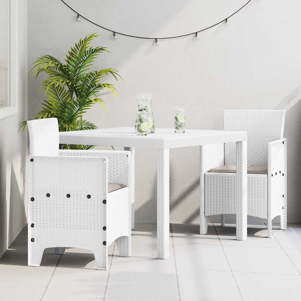 Ensemble de salle à manger pour jardin 3 pc Blanc Polypropylène - XIOS