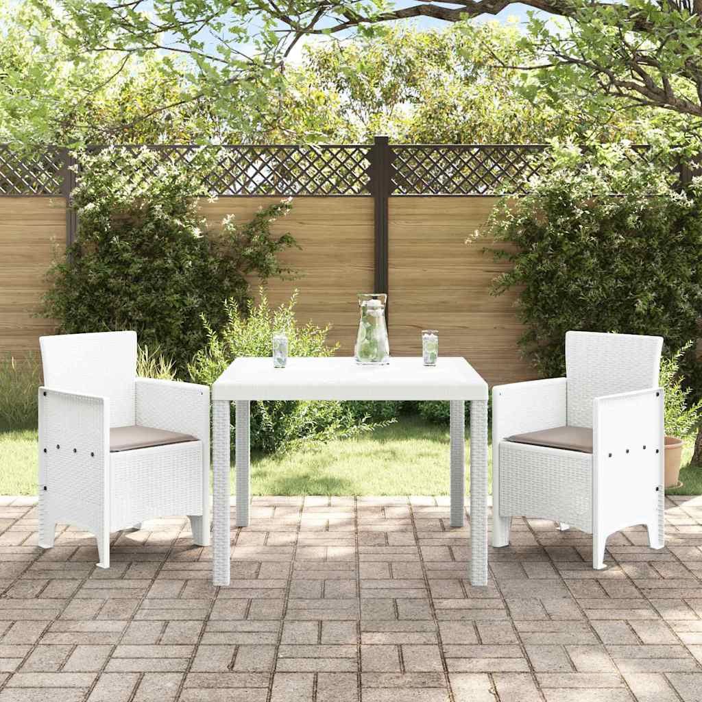 Ensemble de salle à manger pour jardin 3 pc Blanc Polypropylène - XIOS
