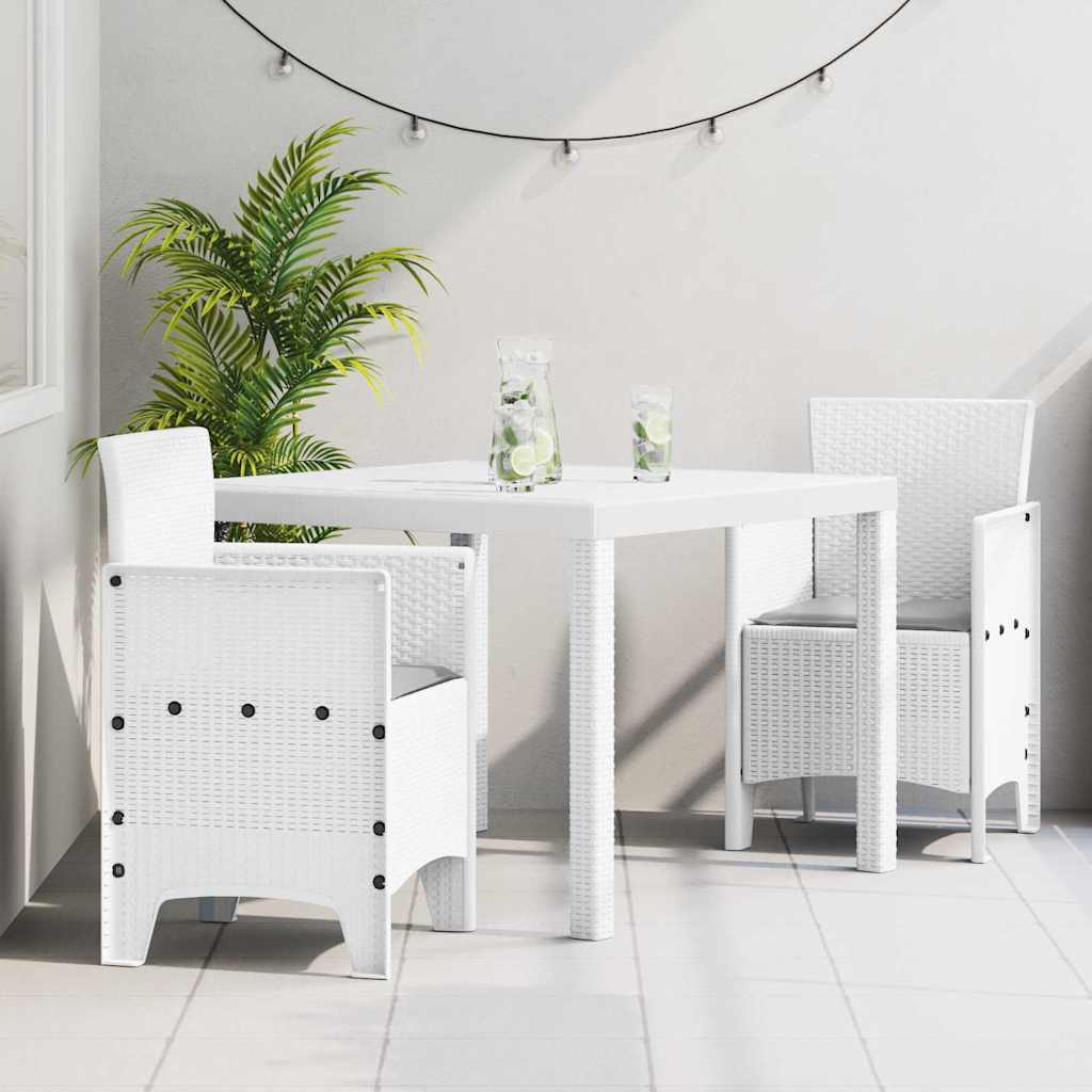 Ensemble de salle à manger pour jardin 3 pc Blanc Polypropylène - XIOS