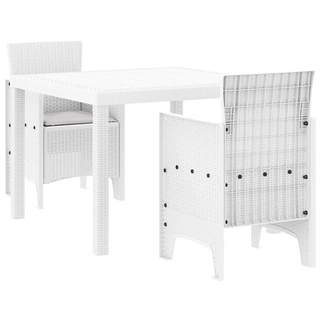 Ensemble de salle à manger pour jardin 3 pc Blanc Polypropylène - XIOS