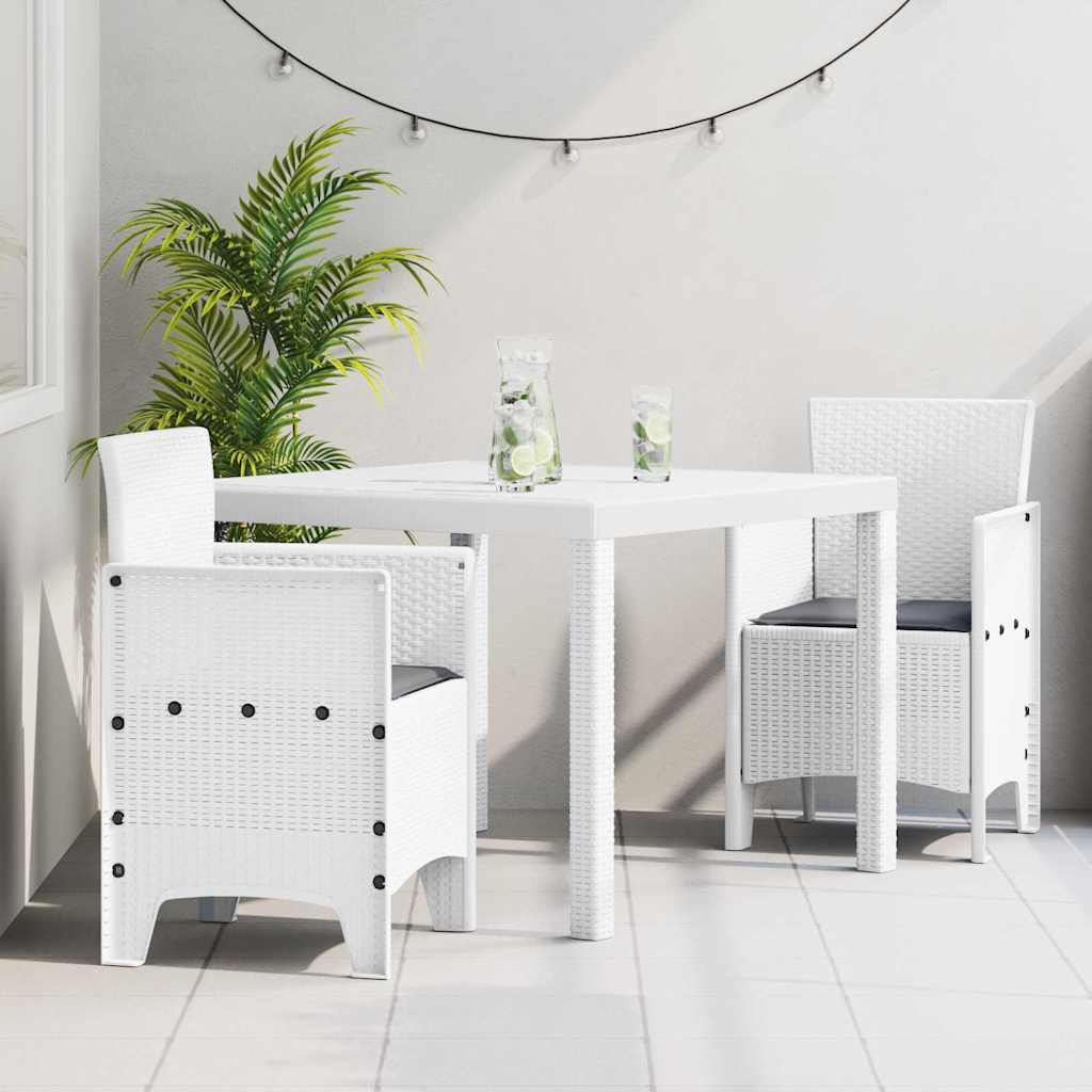 Ensemble de salle à manger pour jardin 3 pc Blanc Polypropylène - XIOS