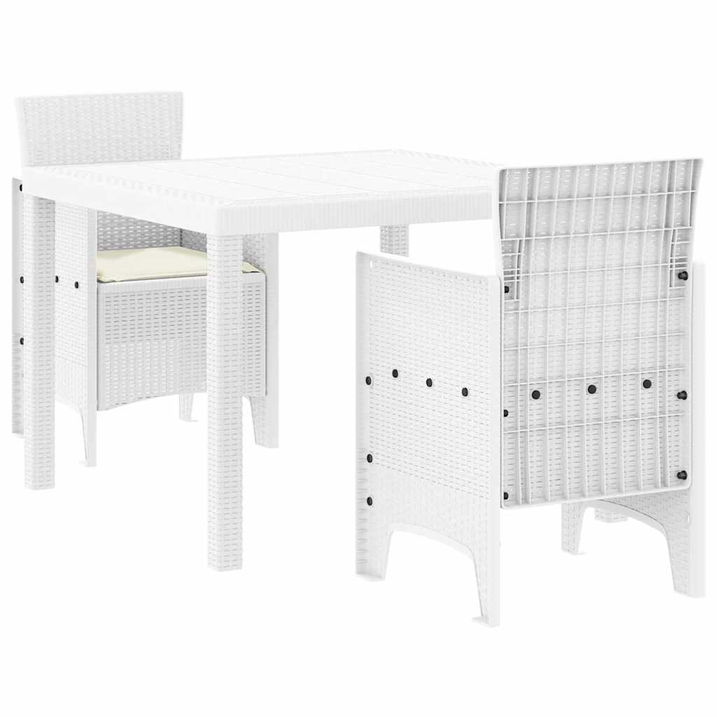 Ensemble de salle à manger pour jardin 3 pc Blanc Polypropylène - XIOS
