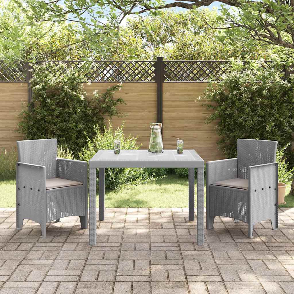 Ensemble de salle à manger pour jardin 3 pc Gris clair - XIOS
