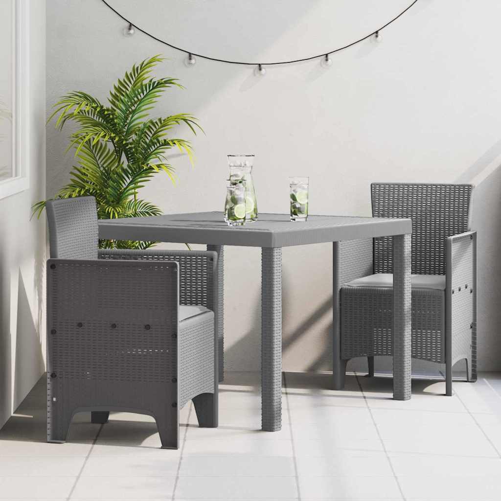 Ensemble de salle à manger pour jardin 3 pc Gris clair - XIOS