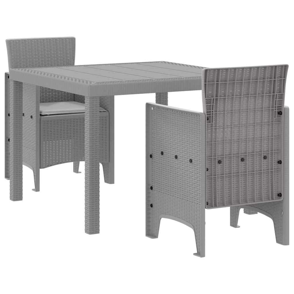 Ensemble de salle à manger pour jardin 3 pc Gris clair - XIOS