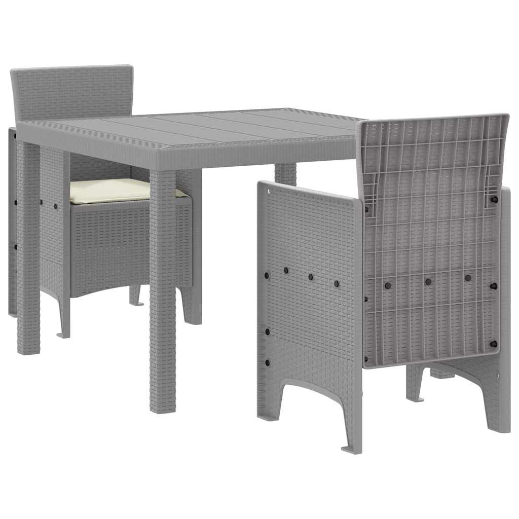 Ensemble de salle à manger pour jardin 3 pc Gris clair - XIOS