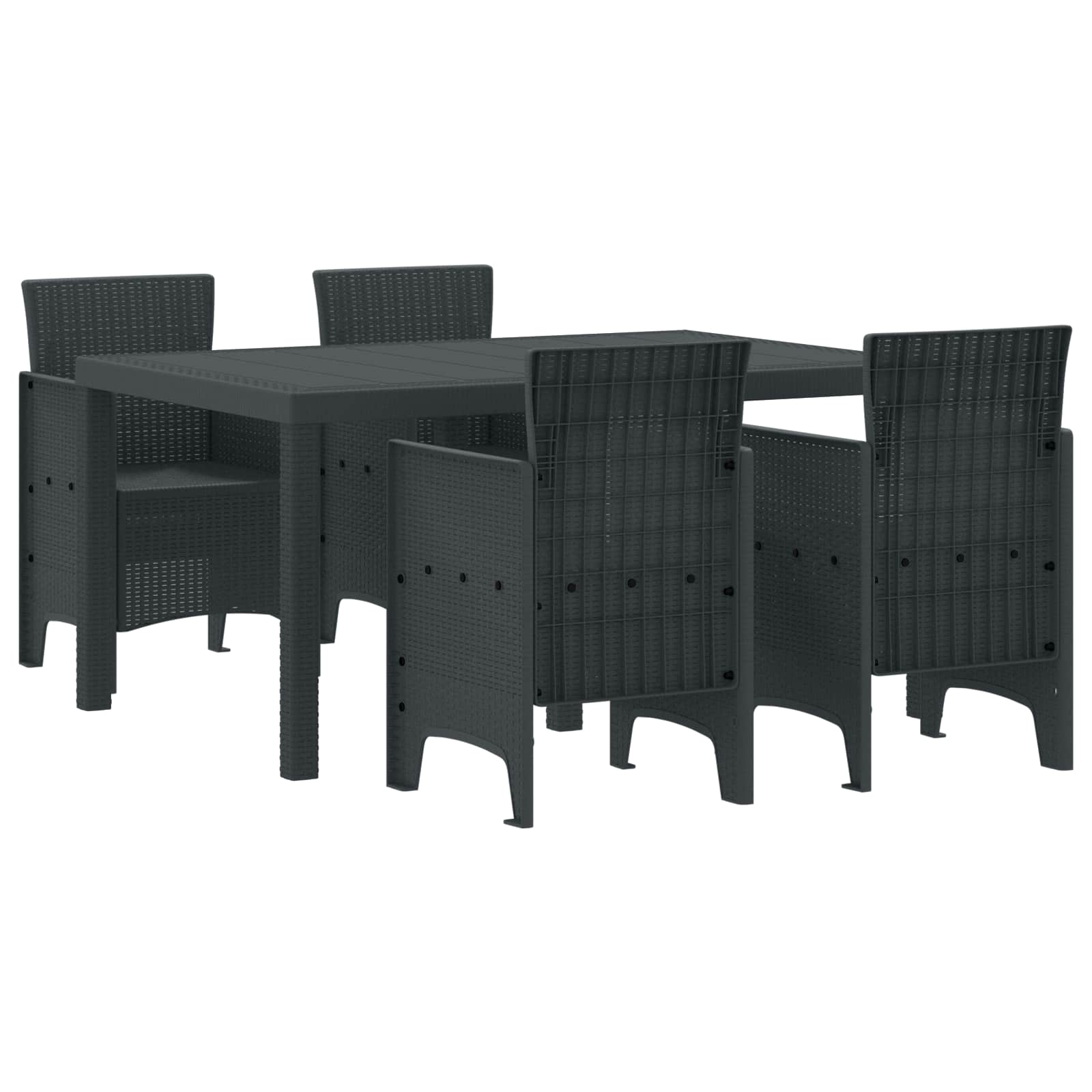 Ensemble de salle à manger pour jardin 5 pcs Anthracite