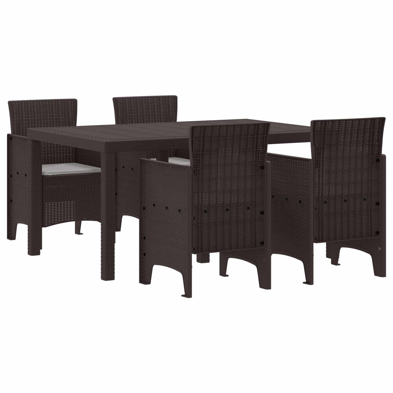 Ensemble de salle à manger pour jardin 5 pcs Marron Rattan Polt - XIOS
