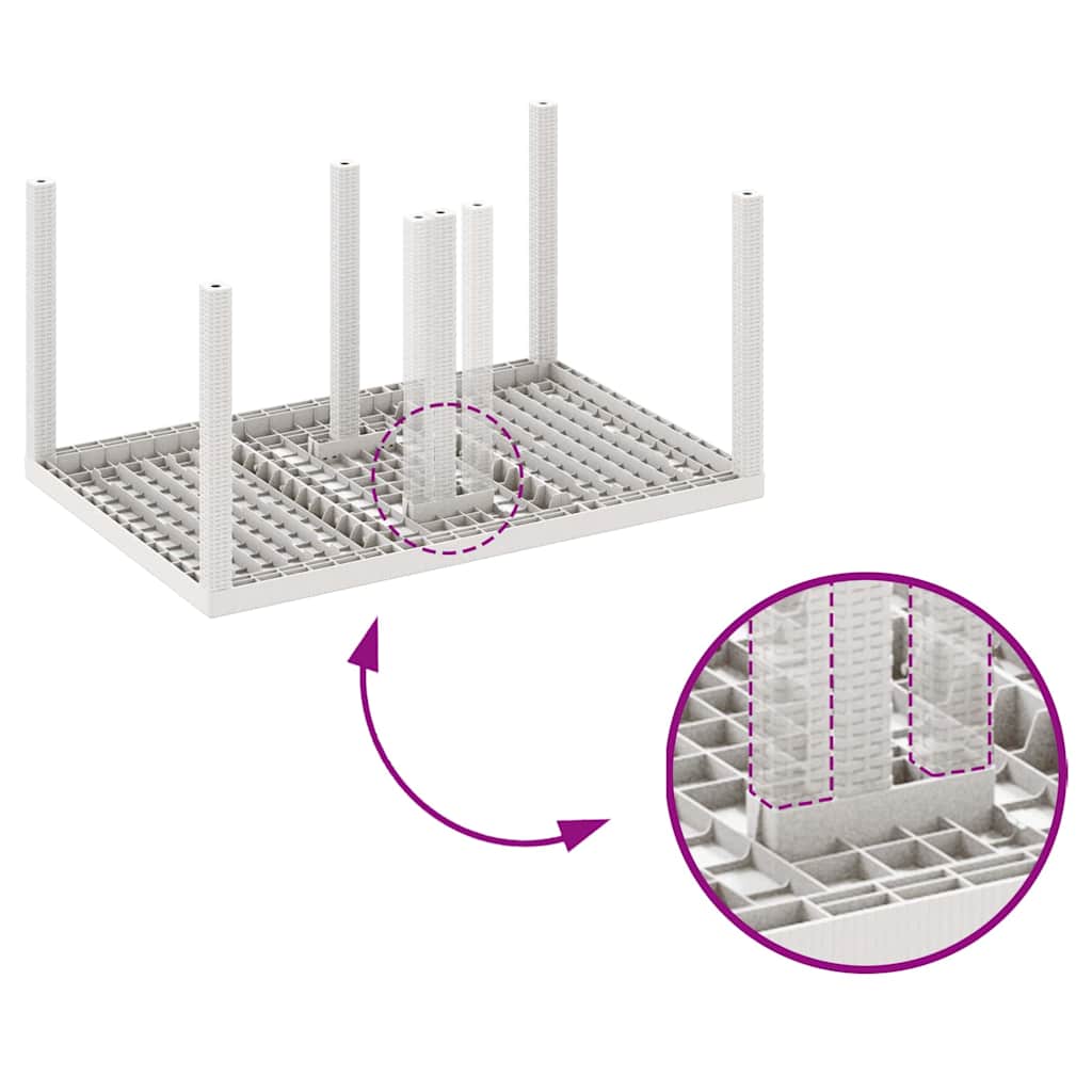 Ensemble de salle à manger pour jardin 5 pc Blanc Rattan Polt