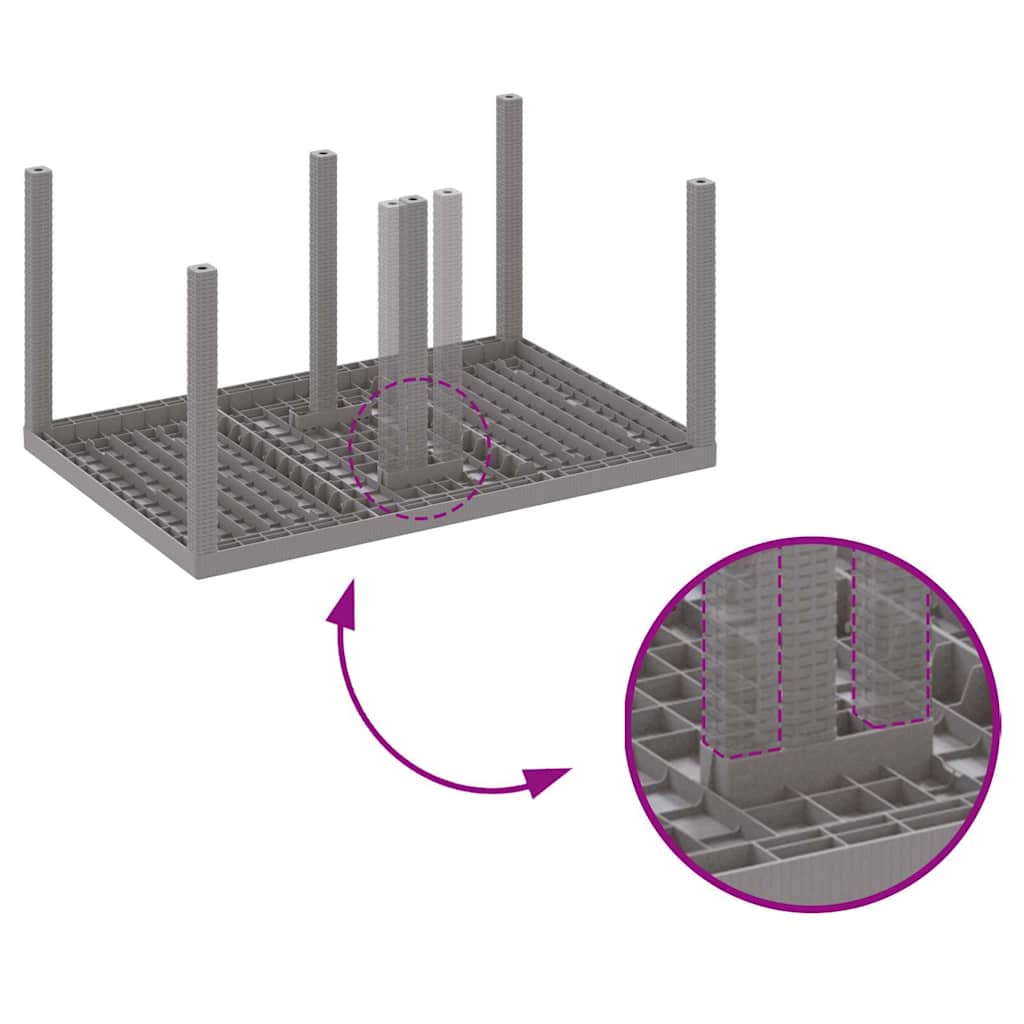 Ensemble de salle à manger pour jardin 5 pc Gris clair