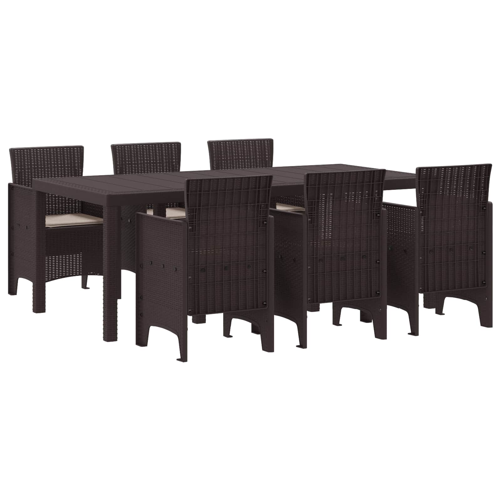 Ensemble de salle à manger pour jardin 7 pcs Marron - XIOS