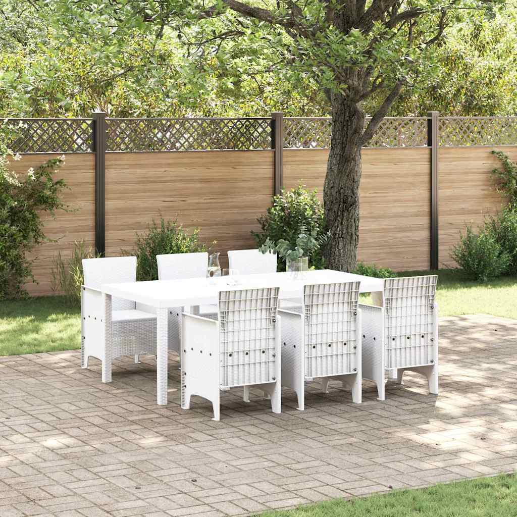 Ensemble de salle à manger pour jardin 7 pcs Blanc - XIOS