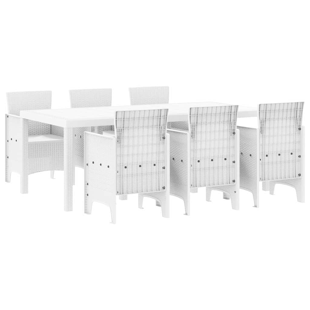 Ensemble de salle à manger pour jardin 7 pcs Blanc - XIOS