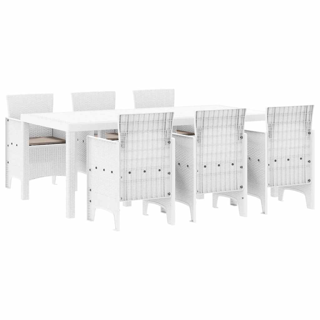 Ensemble de salle à manger pour jardin 7 pcs Blanc - XIOS