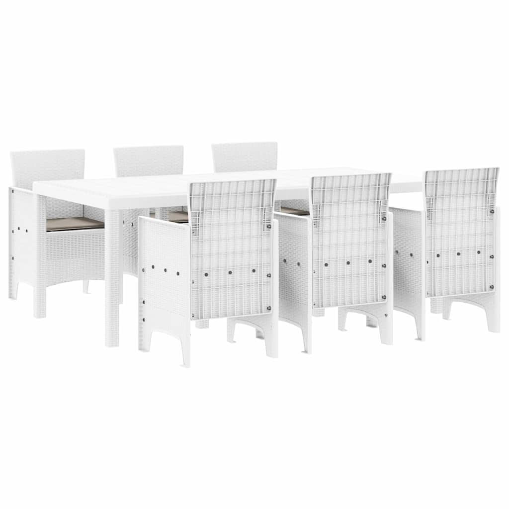 Ensemble de salle à manger pour jardin 7 pcs Blanc - XIOS