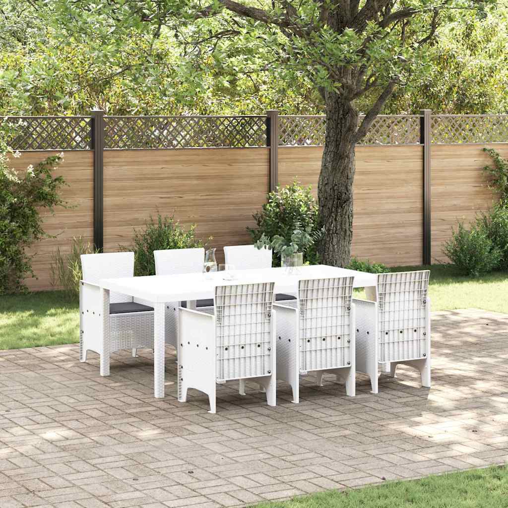 Ensemble de salle à manger pour jardin 7 pcs Blanc - XIOS