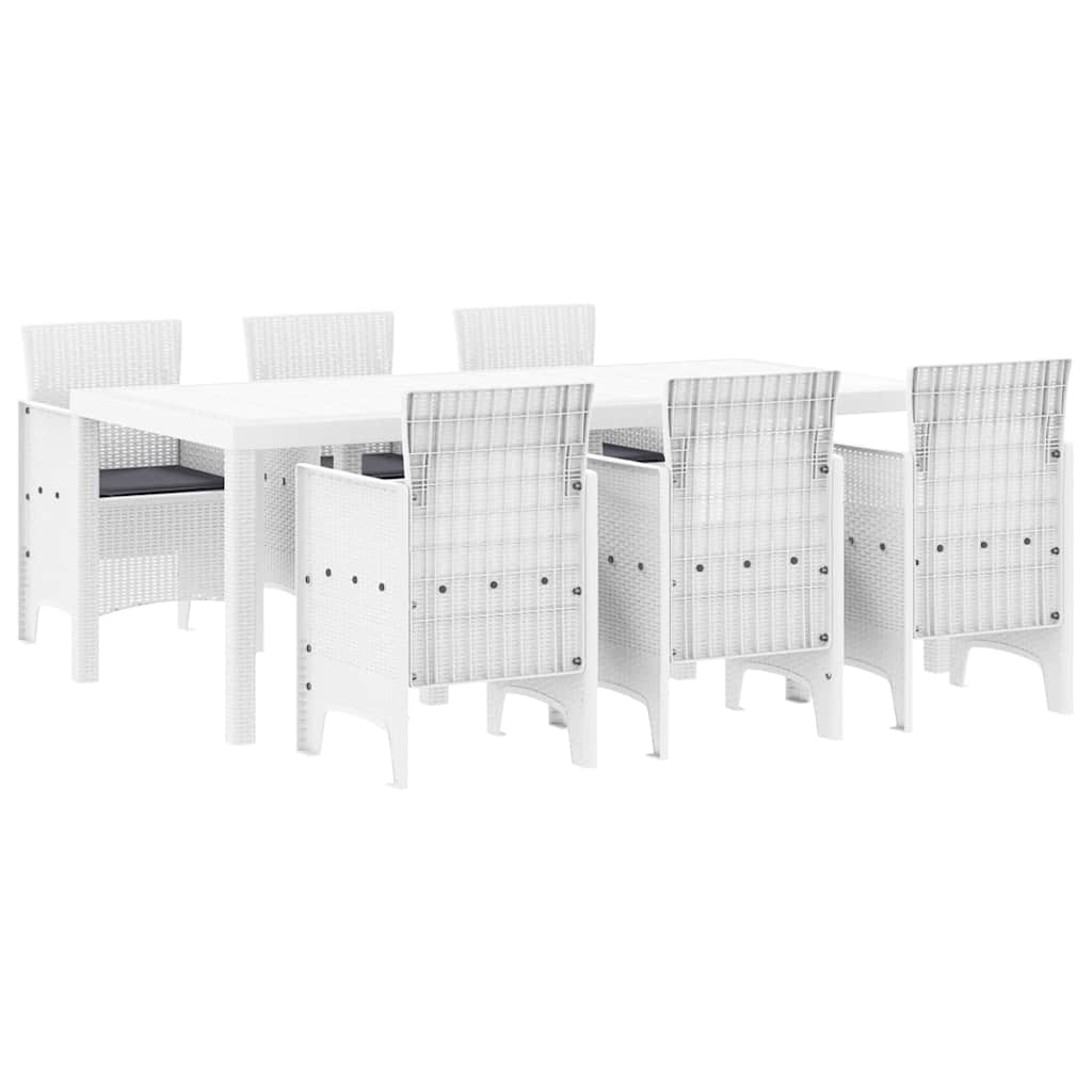 Ensemble de salle à manger pour jardin 7 pcs Blanc - XIOS