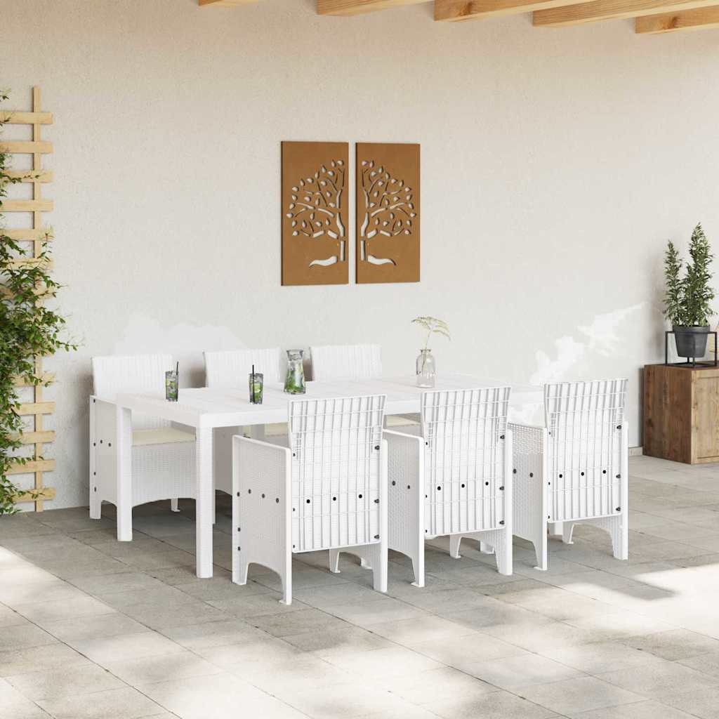Ensemble de salle à manger pour jardin 7 pcs Blanc - XIOS