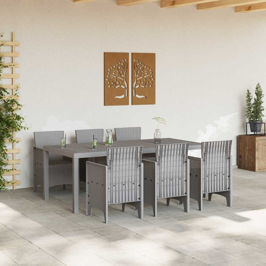 Ensemble de salle à manger pour jardin 7 pcs Gris clair - XIOS