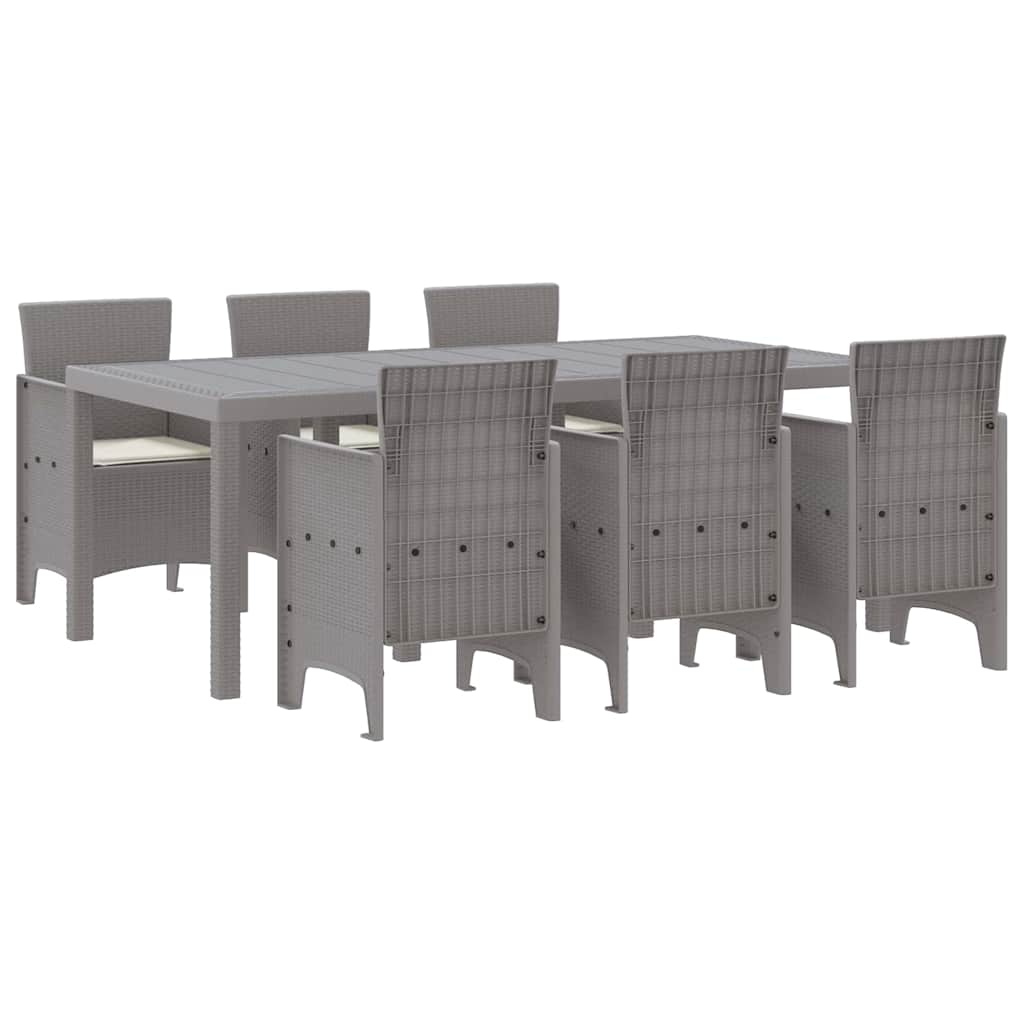 Ensemble de salle à manger pour jardin 7 pcs Gris clair - XIOS