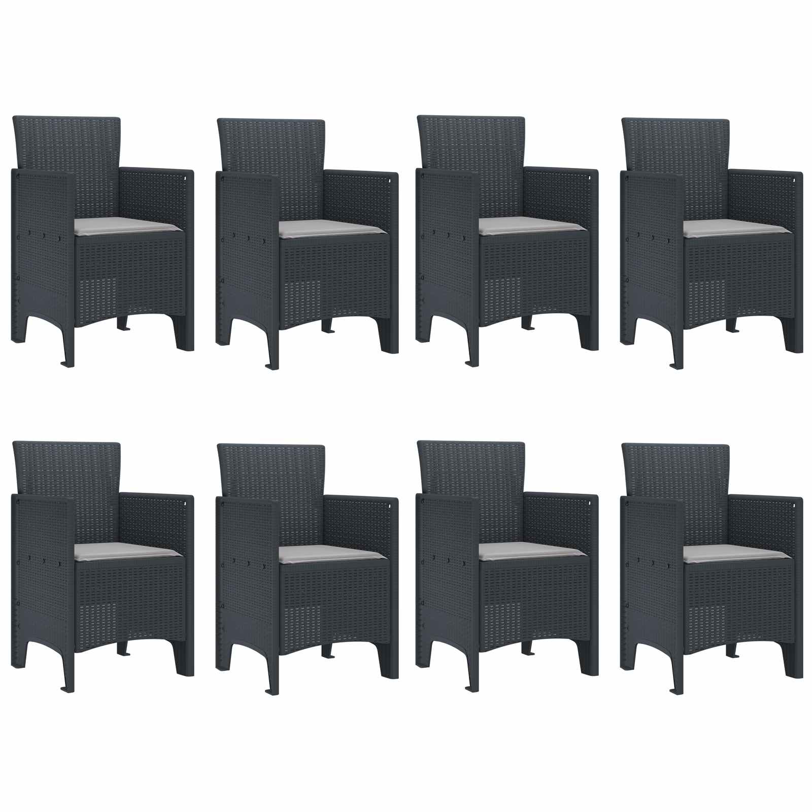 Ensemble de salle à manger pour jardin 9 pcs Anthracite - XIOS