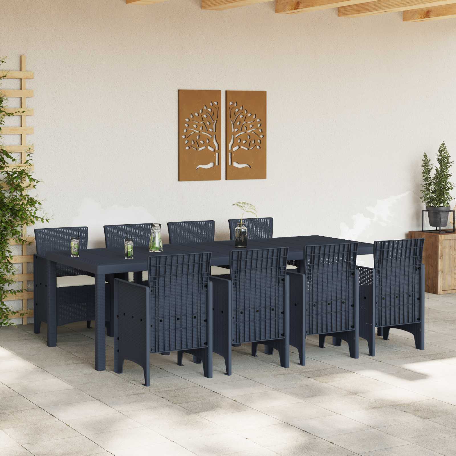 Ensemble de salle à manger pour jardin 9 pcs Anthracite - XIOS