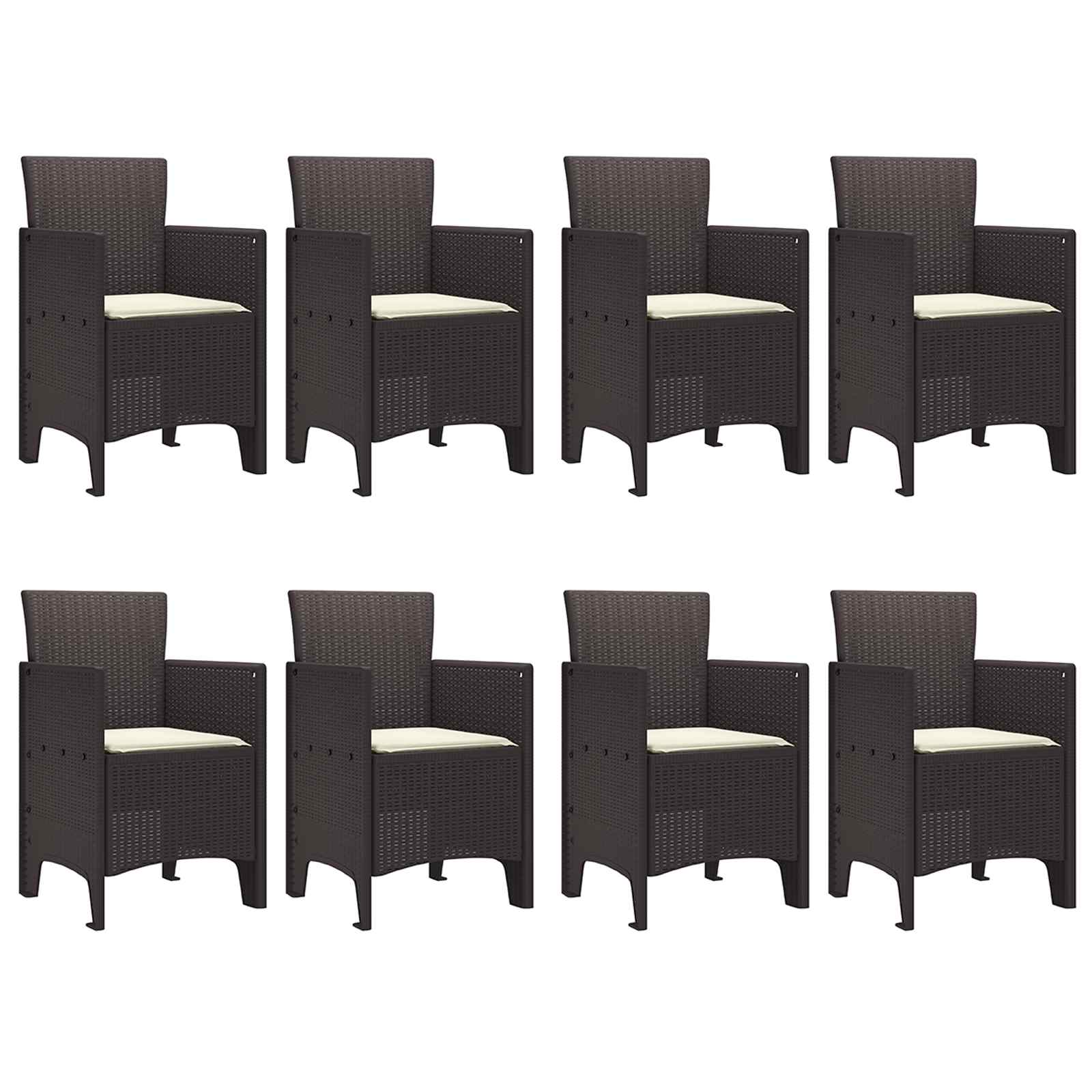 Ensemble de salle à manger pour jardin 9 pc Marron