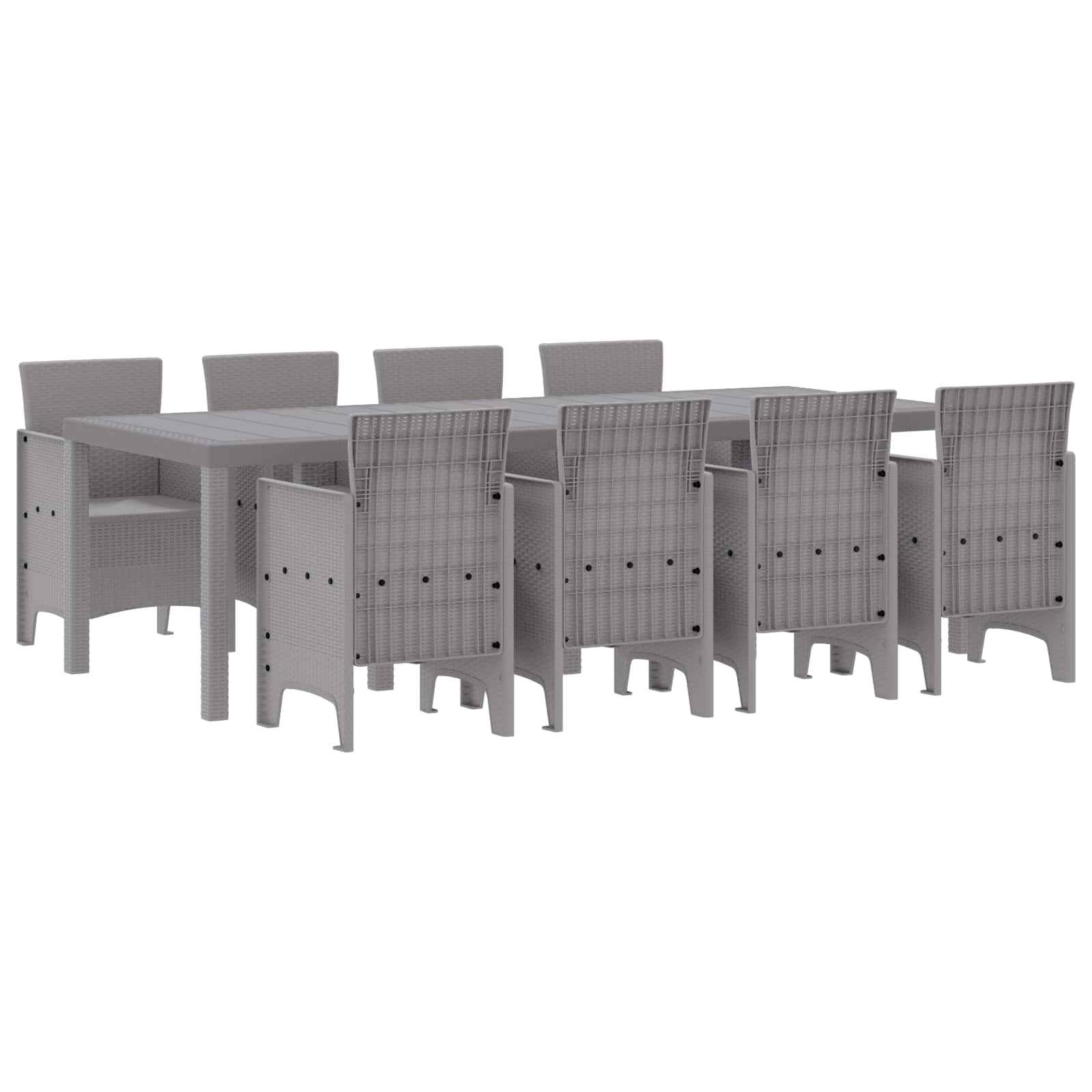 Ensemble de salle à manger pour jardin 9 pc Blanc Polypropylène - XIOS