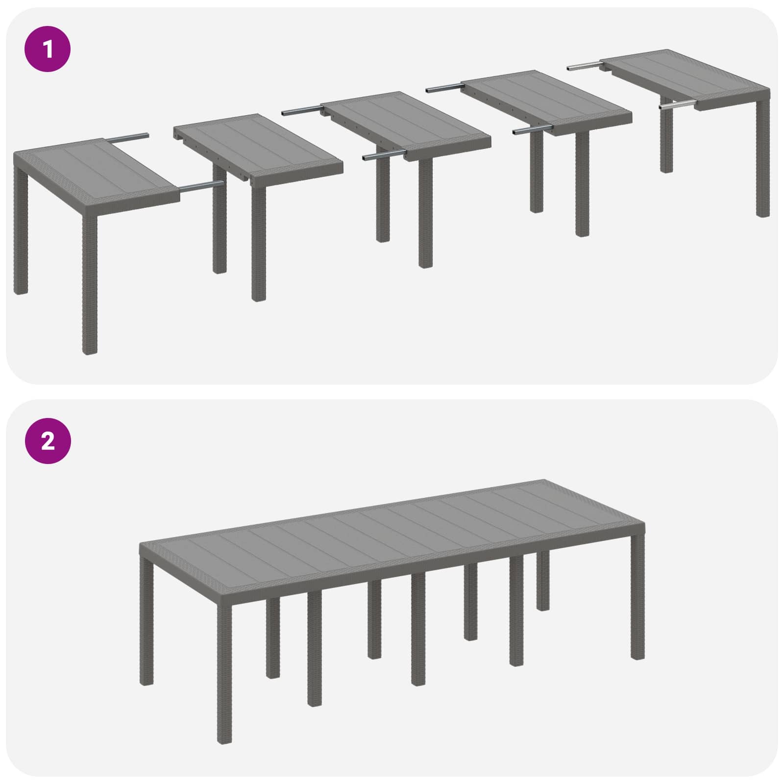 Ensemble de salle à manger pour jardin 9 pc Blanc Polypropylène - XIOS