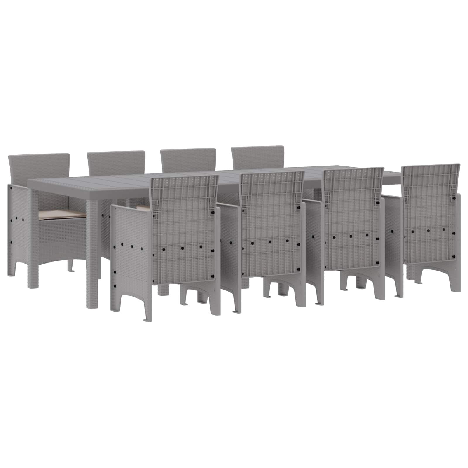 Ensemble de salle à manger pour jardin 9 pc Blanc Polypropylène - XIOS