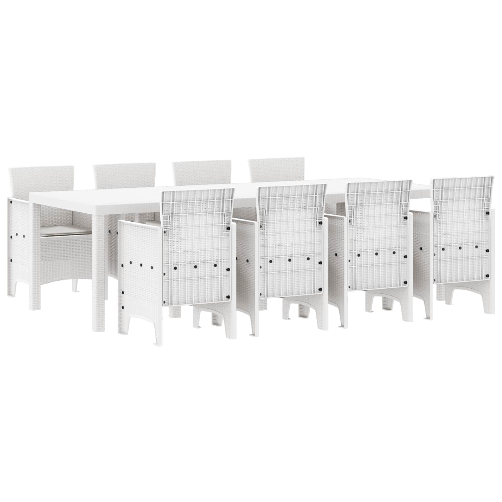 Ensemble de salle à manger pour jardin 9 pc Blanc Polypropylène - XIOS