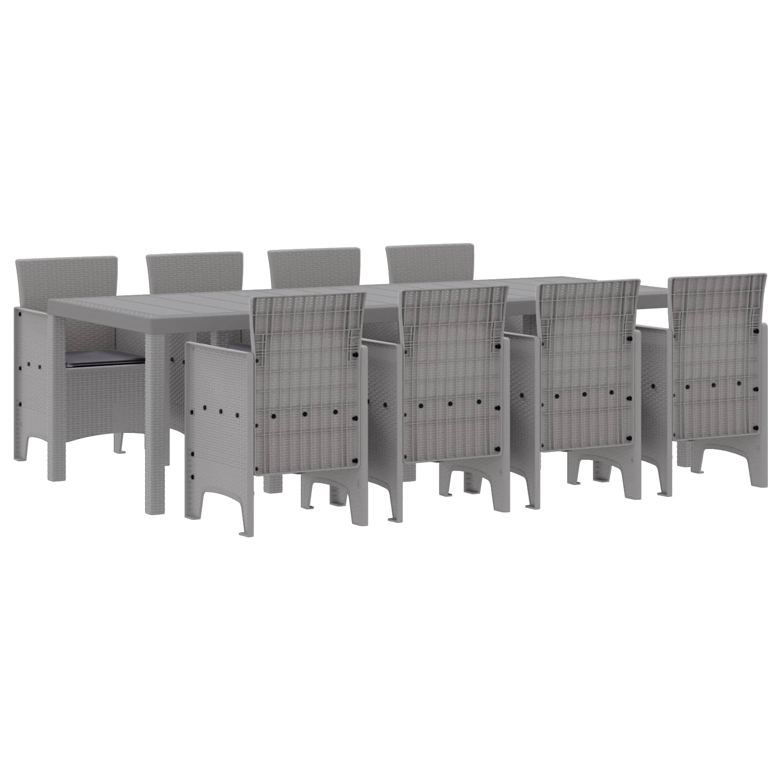 Ensemble de salle à manger pour jardin 9 pc Blanc Polypropylène - XIOS