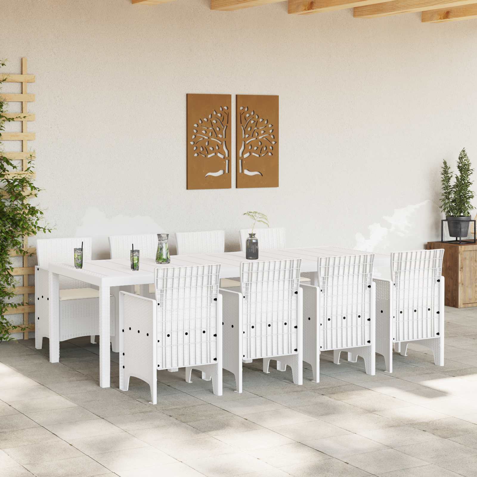 Ensemble de salle à manger pour jardin 9 pc Gris clair - XIOS