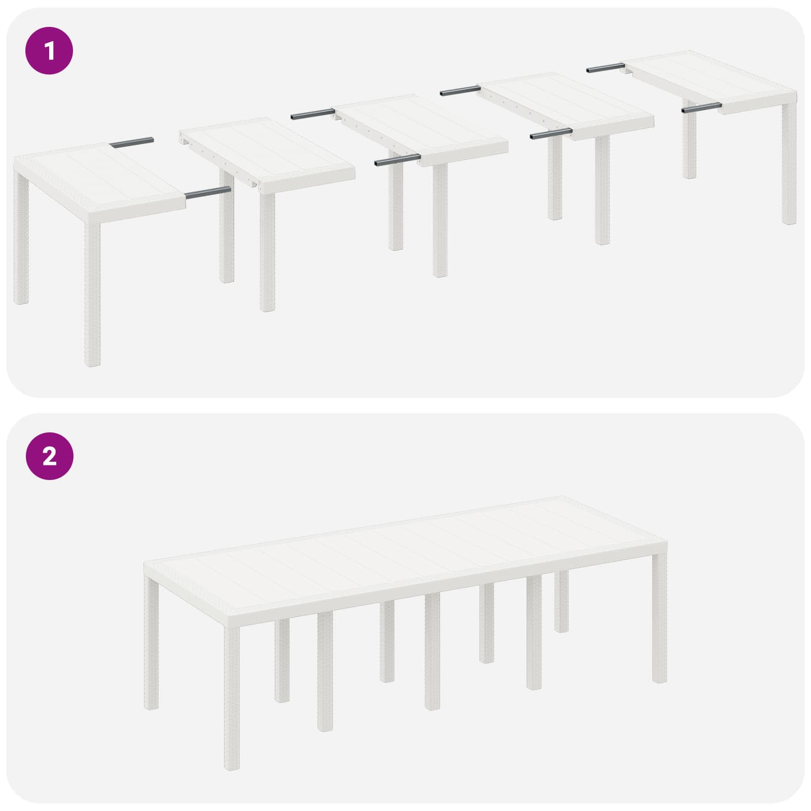 Ensemble de salle à manger pour jardin 9 pc Gris clair - XIOS