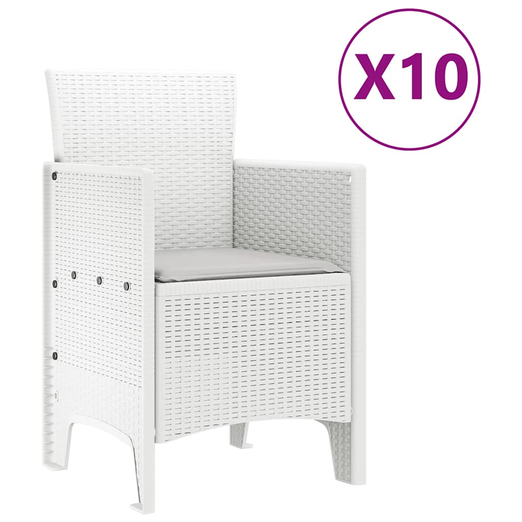 Ensemble de salle à manger pour jardin 11 pc Rotin et polyester