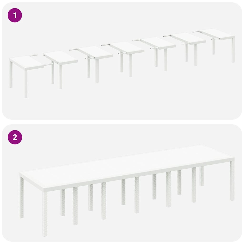 Ensemble de salle à manger pour jardin 13 pcs Blanc Rattan Polt - XIOS