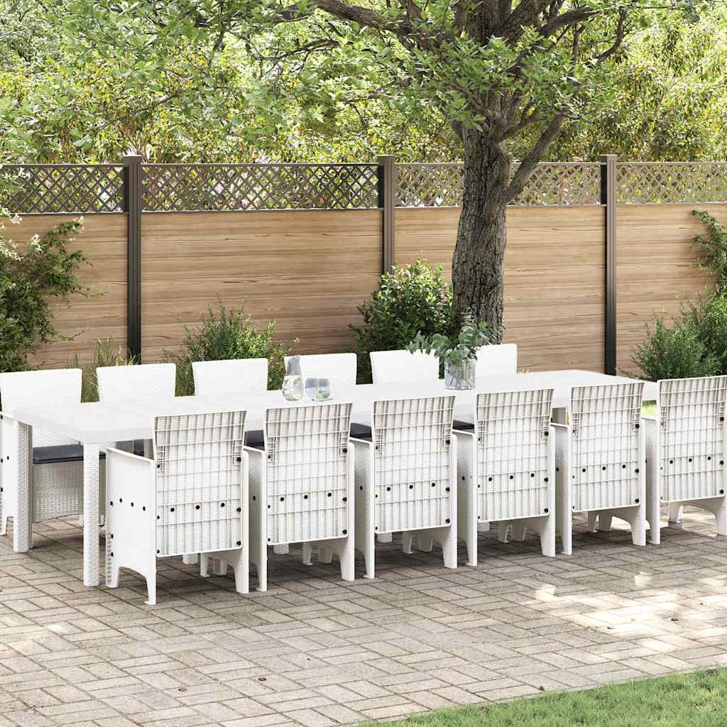 Ensemble de salle à manger pour jardin 13 pcs Blanc Rattan Polt - XIOS