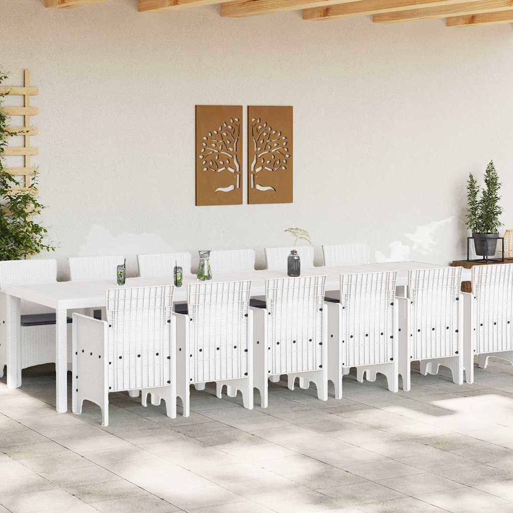 Ensemble de salle à manger pour jardin 13 pcs Blanc Rattan Polt - XIOS